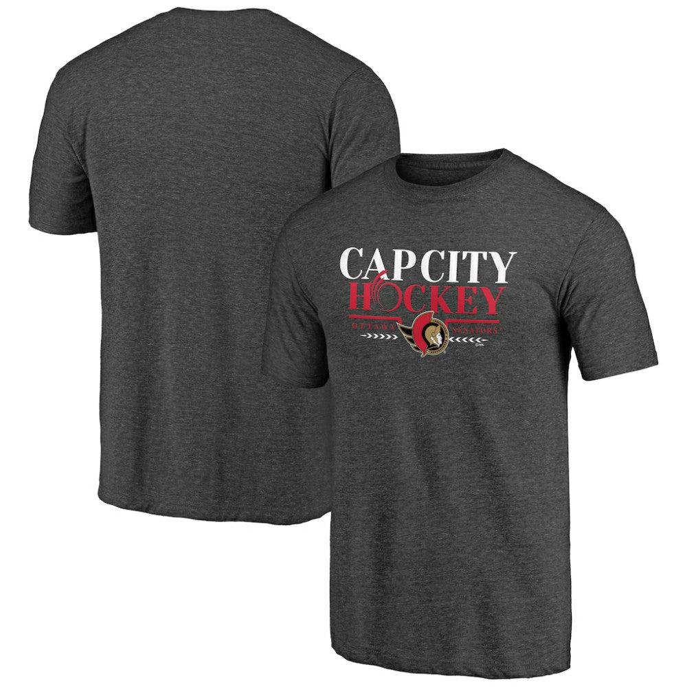 NHL Charcoal Ottawa Senators Shoot to Score Tri-Blend T-Shirt