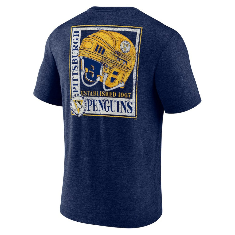 NHL Navy Pittsburgh Penguins Earnest Will Tri-Blend T-Shirt