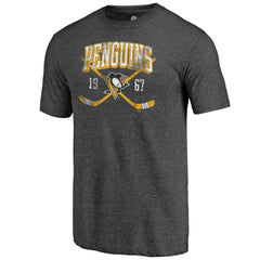 NHL Charcoal Pittsburgh Penguins Line Shift Tri-Blend T-Shirt