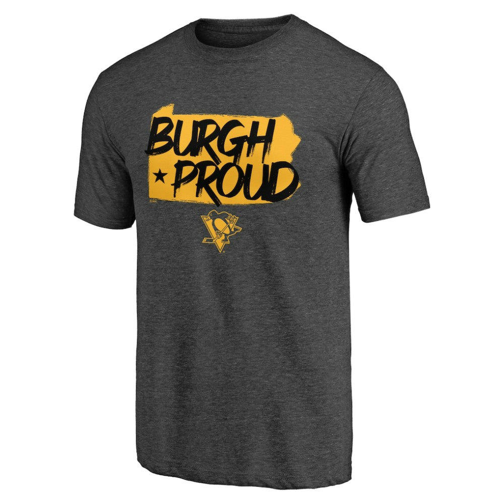 NHL Charcoal Pittsburgh Penguins Shoot to Score Tri-Blend T-Shirt