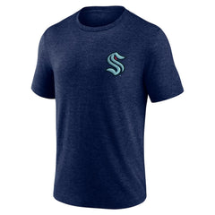 NHL Deep Sea Blue Seattle Kraken Earnest Will Tri-Blend T-Shirt