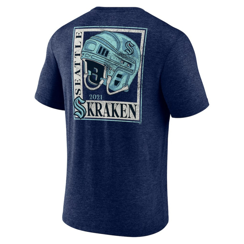 NHL Deep Sea Blue Seattle Kraken Earnest Will Tri-Blend T-Shirt