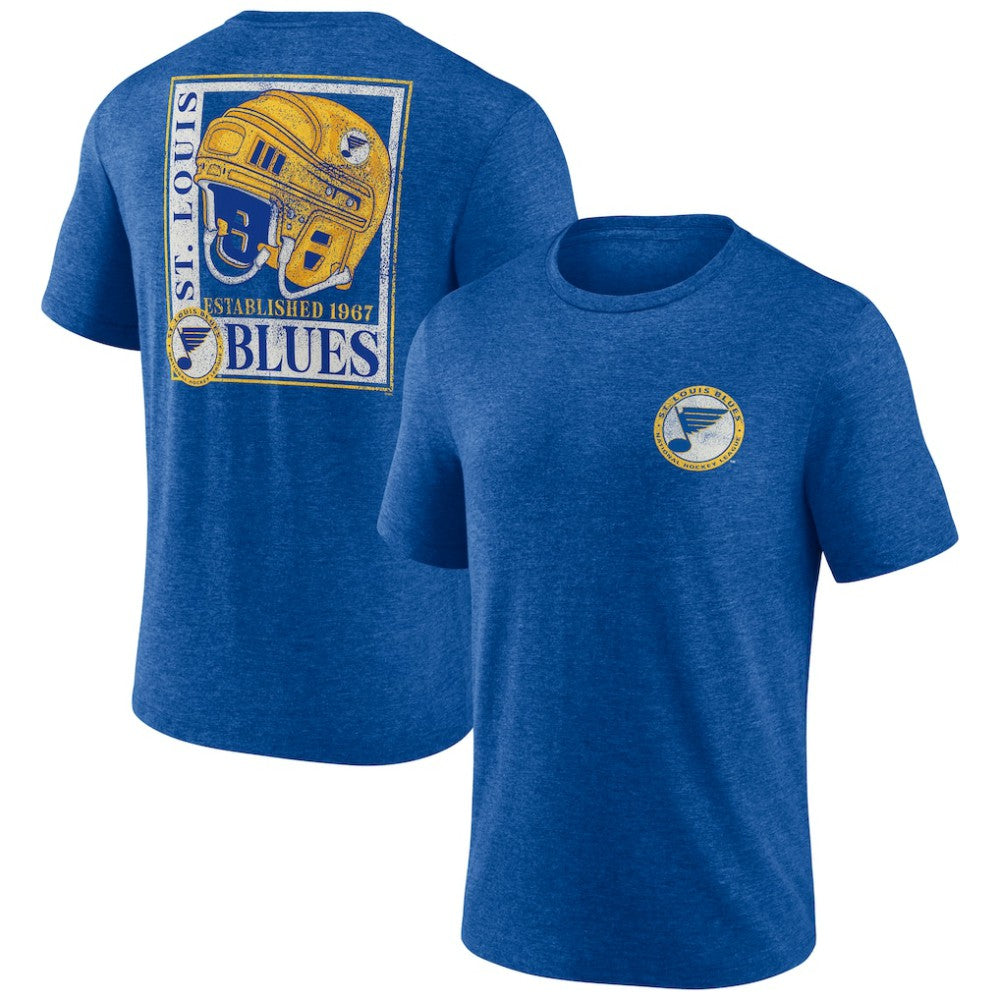 NHL Blue St. Louis Blues Earnest Will Tri-Blend T-Shirt