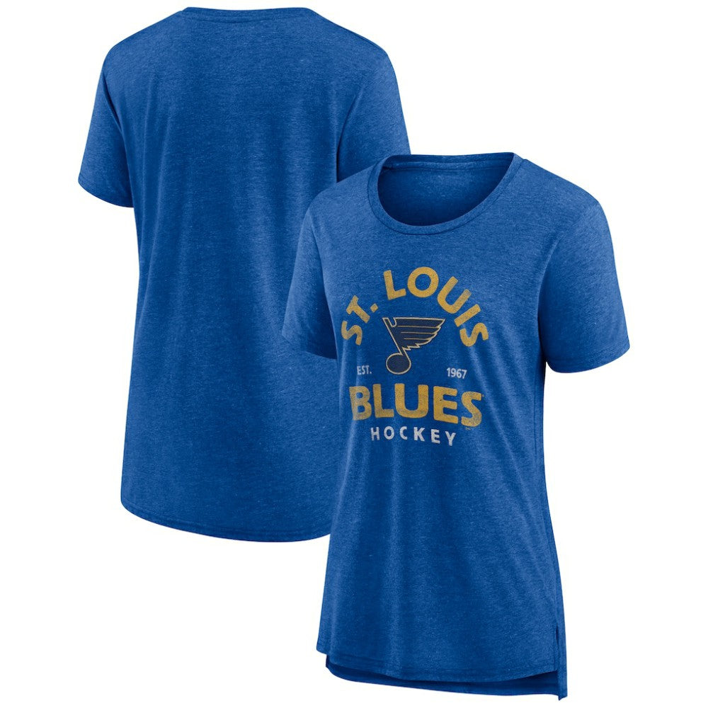 NHL Blue St. Louis Blues Women's Vintage Arch Tri-Blend T-Shirt