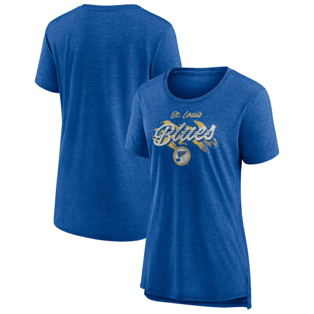 NHL Blue St. Louis Blues Women's Hit the Ice Tri-Blend T-Shirt