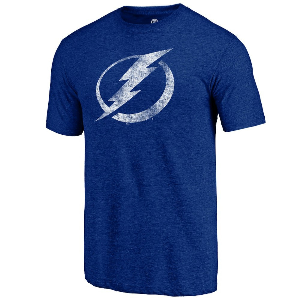 NHL Blue Tampa Bay Lightning Distressed Logo Tri-Blend T-Shirt