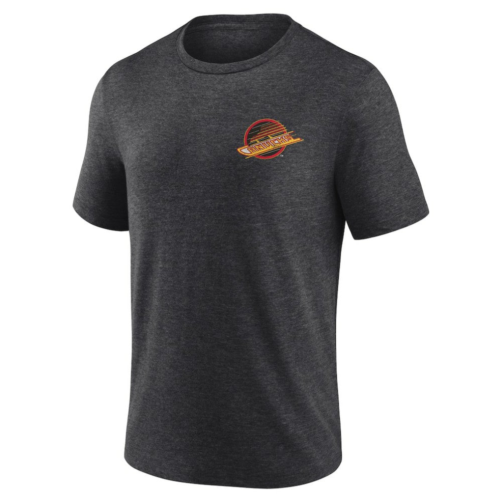 NHL Charcoal Vancouver Canucks Earnest Will Tri-Blend T-Shirt
