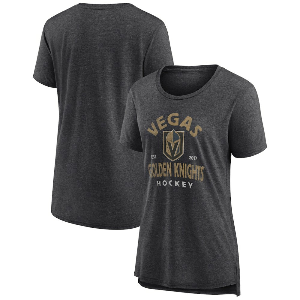NHL Gray Vegas Golden Knights Women's Vintage Arch Tri-Blend T-Shirt