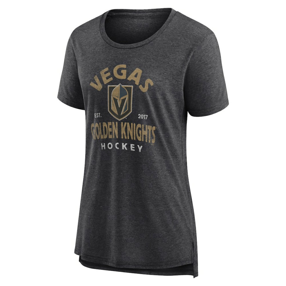 NHL Gray Vegas Golden Knights Women's Vintage Arch Tri-Blend T-Shirt