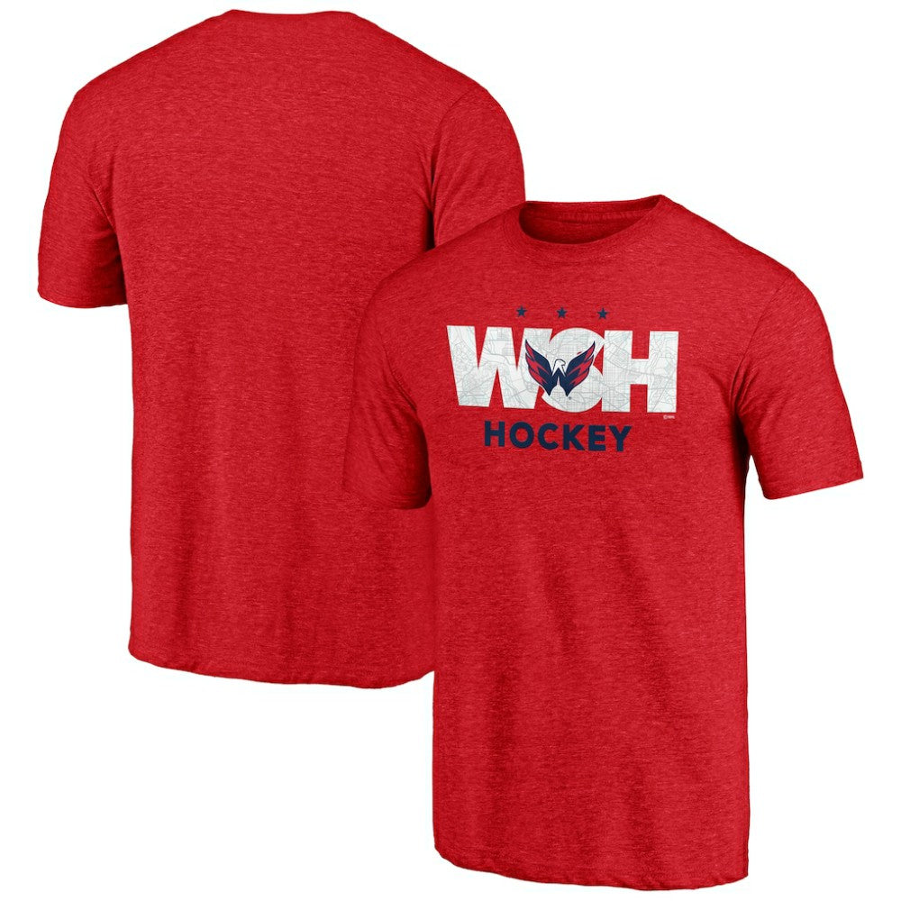 NHL Red Washington Capitals Shoot to Score Tri-Blend T-Shirt