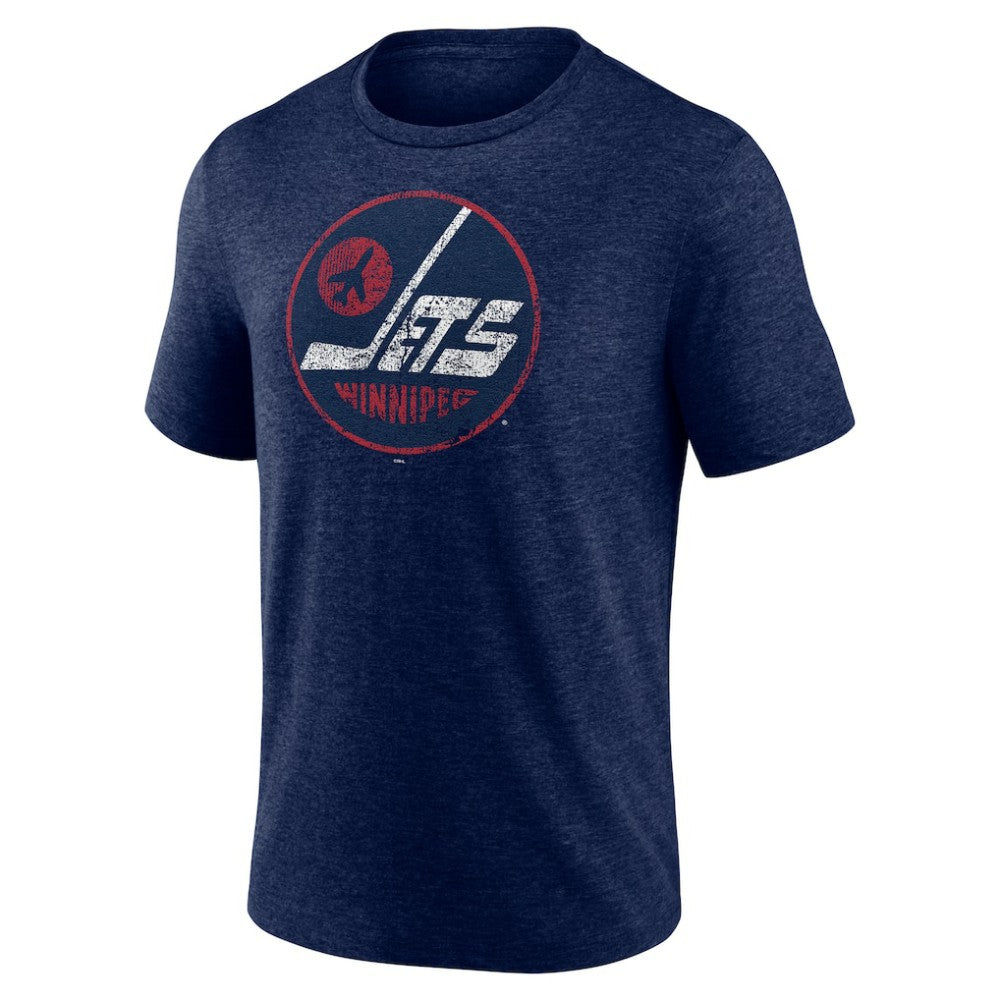 NHL Navy Winnipeg Jets Wheelhouse Tri-Blend T-Shirt