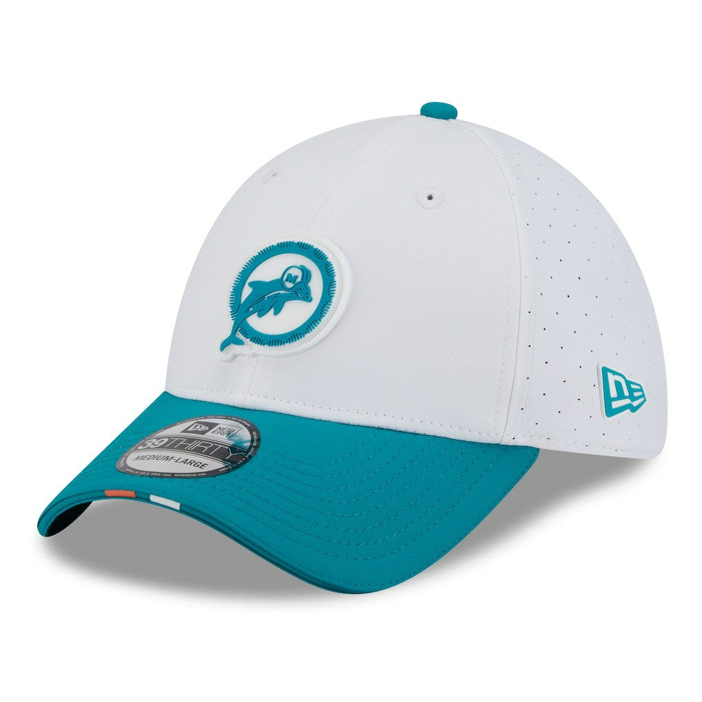 2025 NFL Training Camp Throwback Logo 39THIRTY Flex Hat - Miami Dolphins