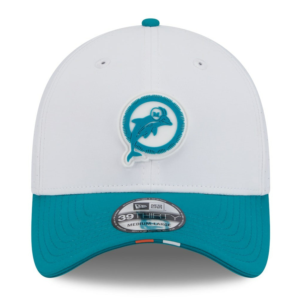 2025 NFL Training Camp Throwback Logo 39THIRTY Flex Hat - Miami Dolphins