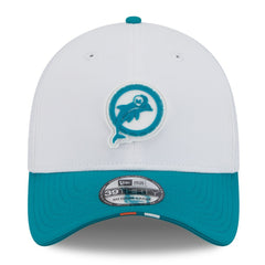 2025 NFL Training Camp Throwback Logo 39THIRTY Flex Hat - Miami Dolphins