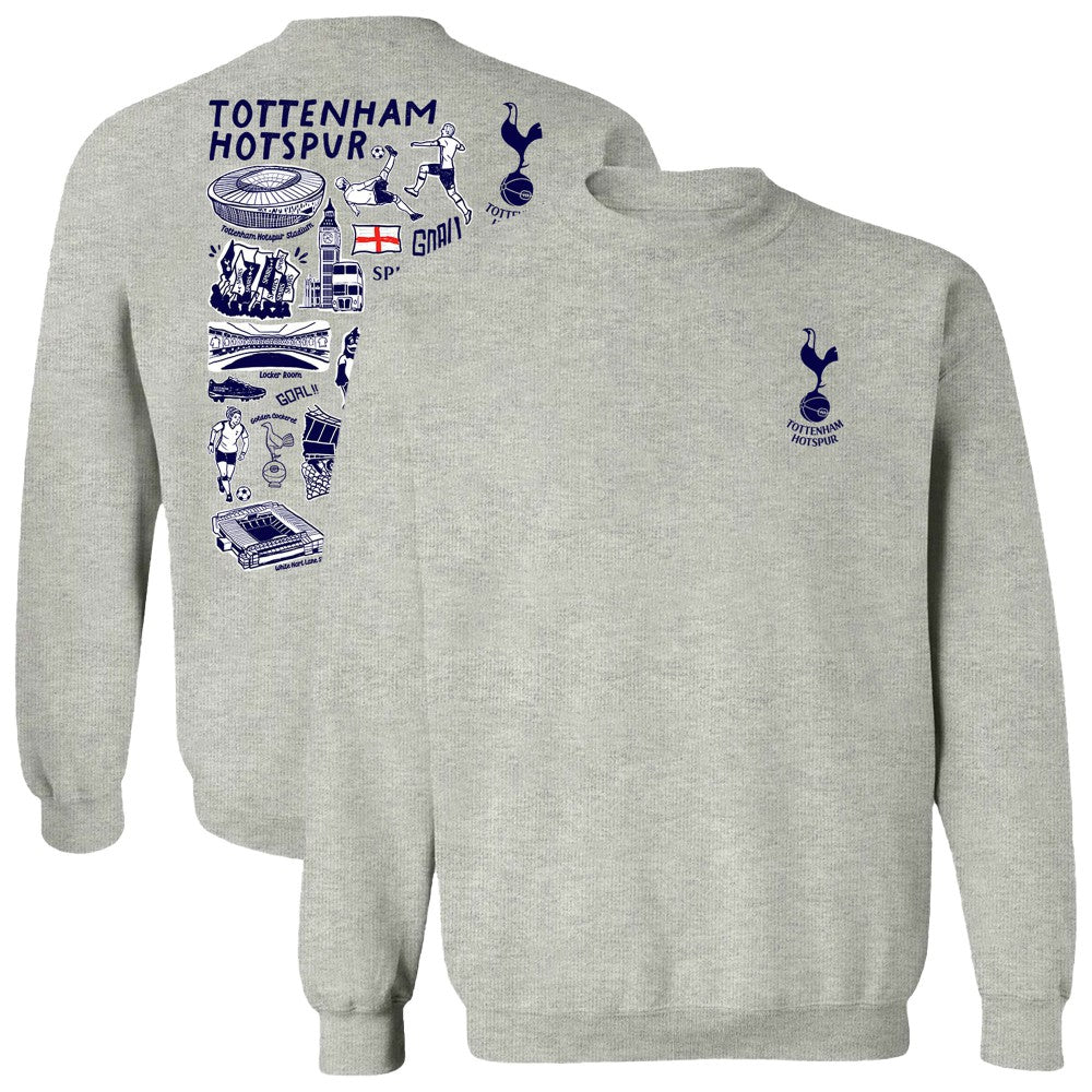 Tottenham Hotspur Vive La Fete Women's Impressions Artwork Pullover Sweatshirt -  Gray