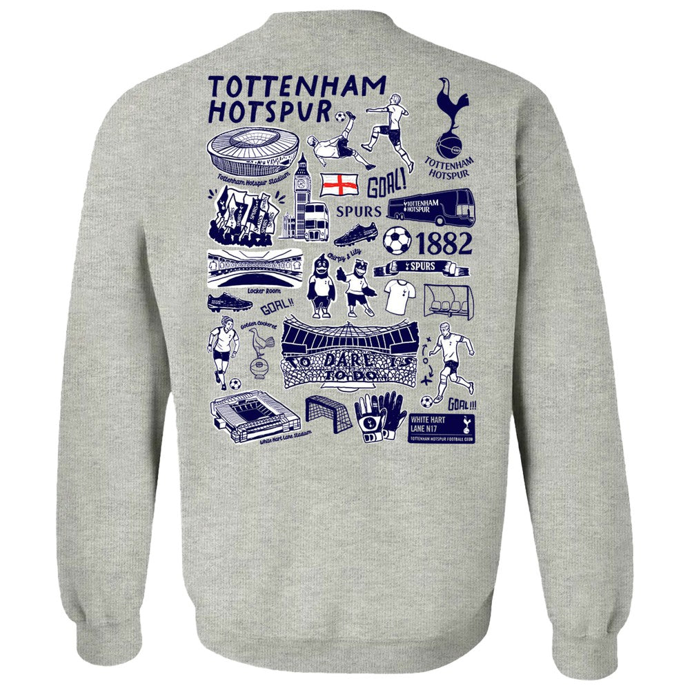 Tottenham Hotspur Vive La Fete Women's Impressions Artwork Pullover Sweatshirt -  Gray