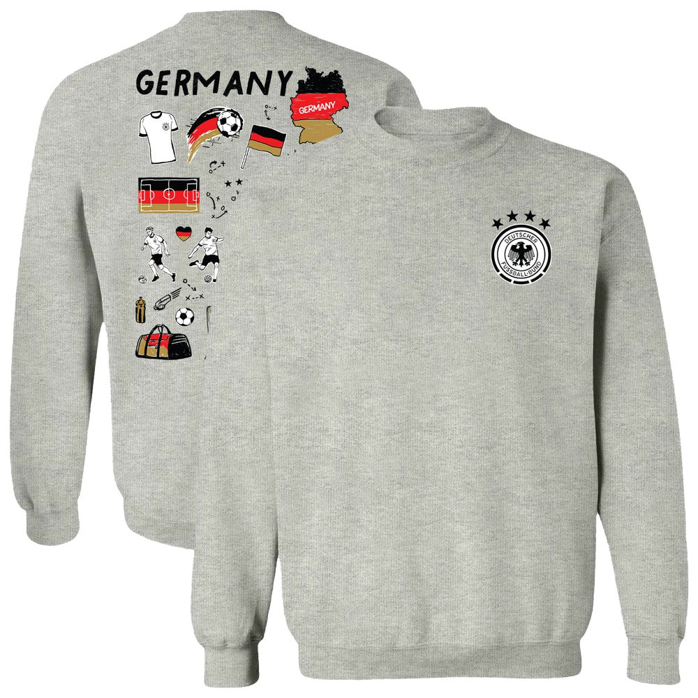 Germany National Team Vive La Fete Women's Impressions Artwork Pullover Sweatshirt -  Gray
