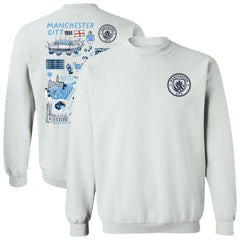 Manchester City Vive La Fete Women's Impressions Artwork Pullover Sweatshirt -  White