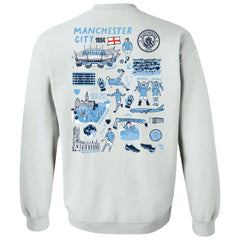 Manchester City Vive La Fete Women's Impressions Artwork Pullover Sweatshirt -  White