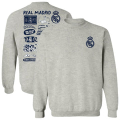 Real Madrid Vive La Fete Women's Impressions Artwork Pullover Sweatshirt -  Gray