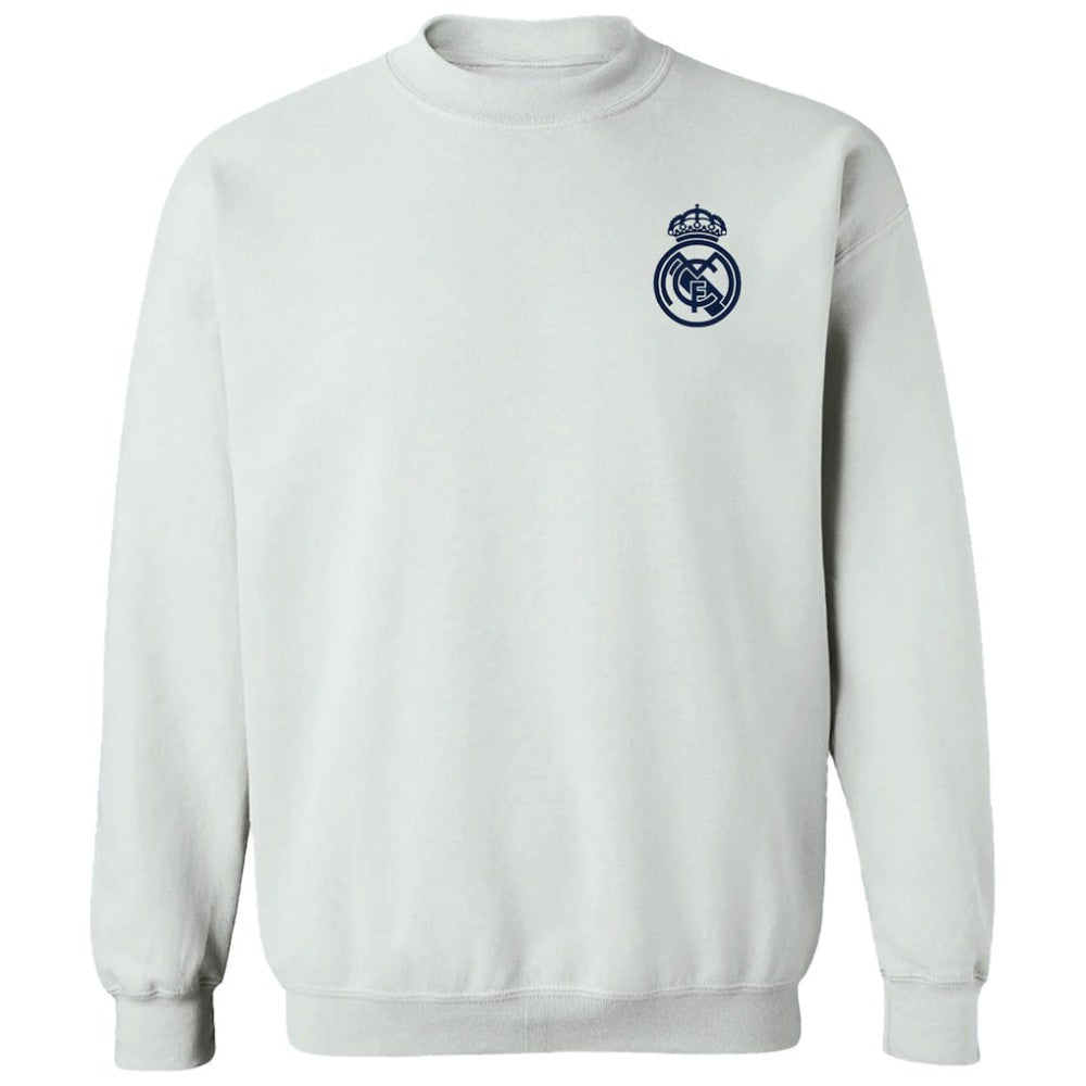Real Madrid Vive La Fete Women's Impressions Artwork Pullover Sweatshirt -  White