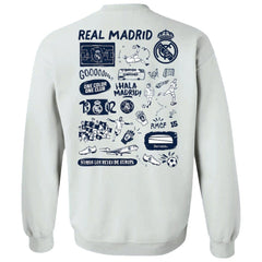 Real Madrid Vive La Fete Women's Impressions Artwork Pullover Sweatshirt -  White