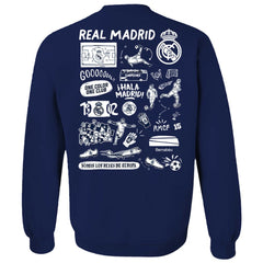 Real Madrid Vive La Fete Women's Impressions Artwork Pullover Sweatshirt -  Navy