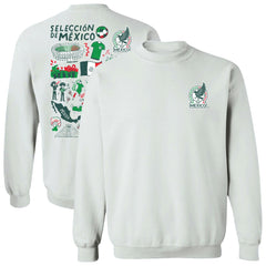 Mexico National Team Vive La Fete Women's Impressions Artwork Pullover Sweatshirt -  White