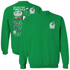 Mexico National Team Vive La Fete Women's Impressions Artwork Pullover Sweatshirt -  Green