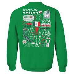 Mexico National Team Vive La Fete Women's Impressions Artwork Pullover Sweatshirt -  Green