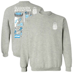Argentina National Team Vive La Fete Women's Impressions Artwork Pullover Sweatshirt -  Gray