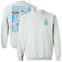 Argentina National Team Vive La Fete Women's Impressions Artwork Pullover Sweatshirt -  White