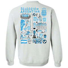 Argentina National Team Vive La Fete Women's Impressions Artwork Pullover Sweatshirt -  White