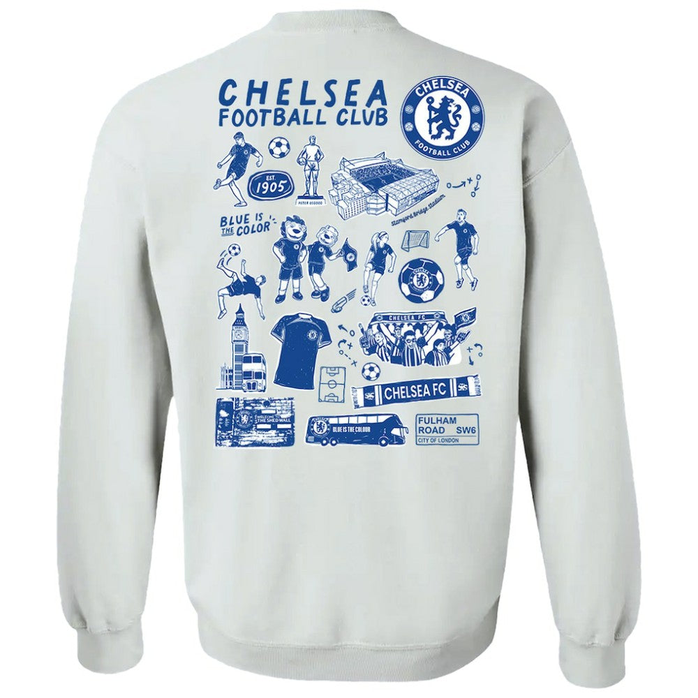 Chelsea Vive La Fete Women's Impressions Artwork Pullover Sweatshirt -  White