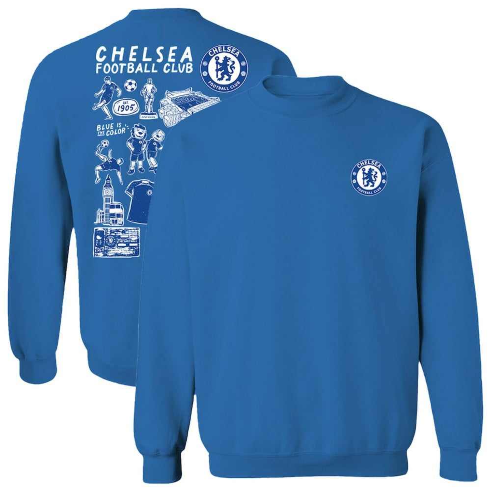 Chelsea Vive La Fete Women's Impressions Artwork Pullover Sweatshirt -  Blue