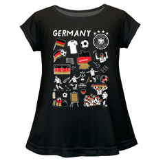 Germany National Team Vive La Fete Girls Youth Impressions Artwork A-Line Top -  Black