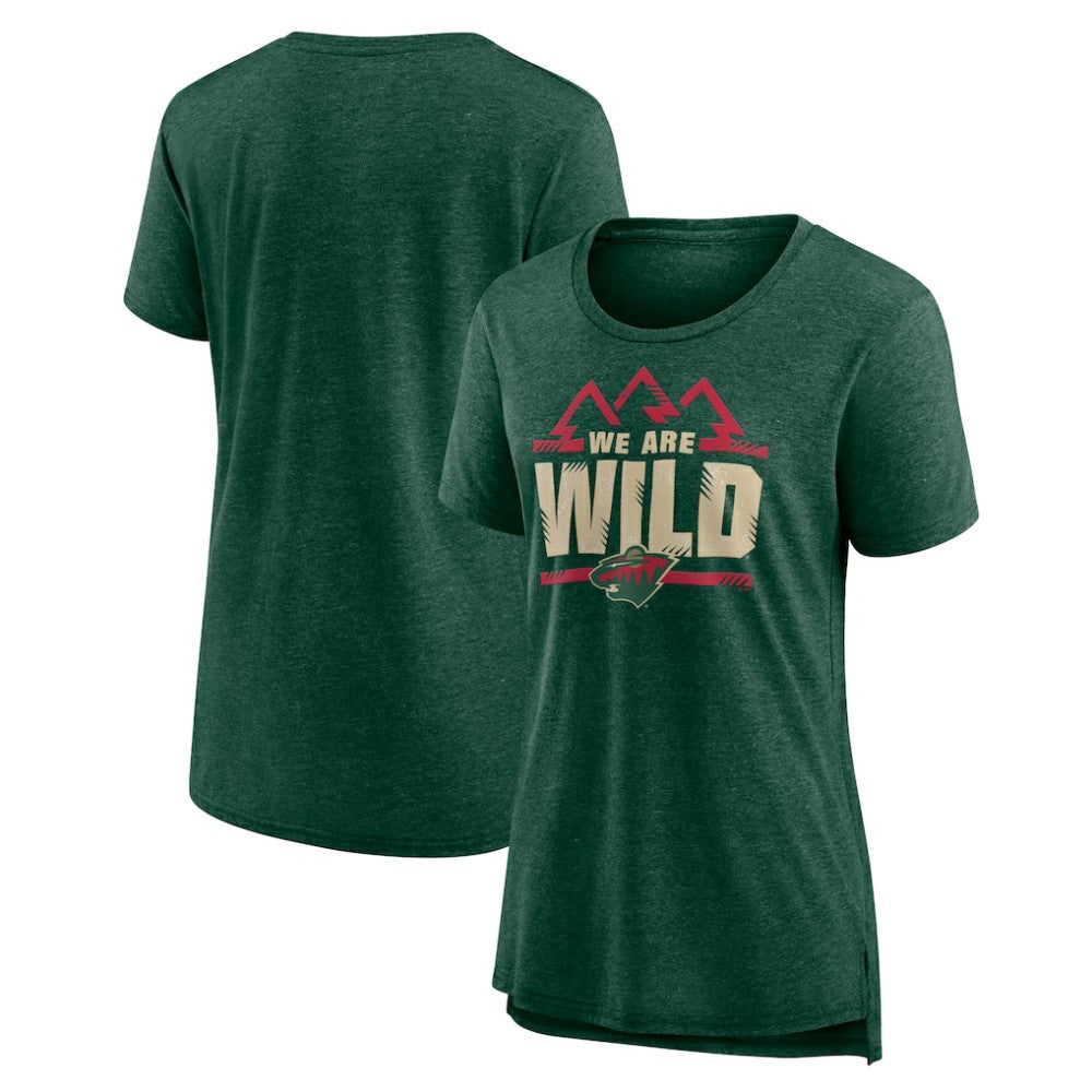 NHL Green Minnesota Wild Women's Shout Out Tri-Blend T-Shirt