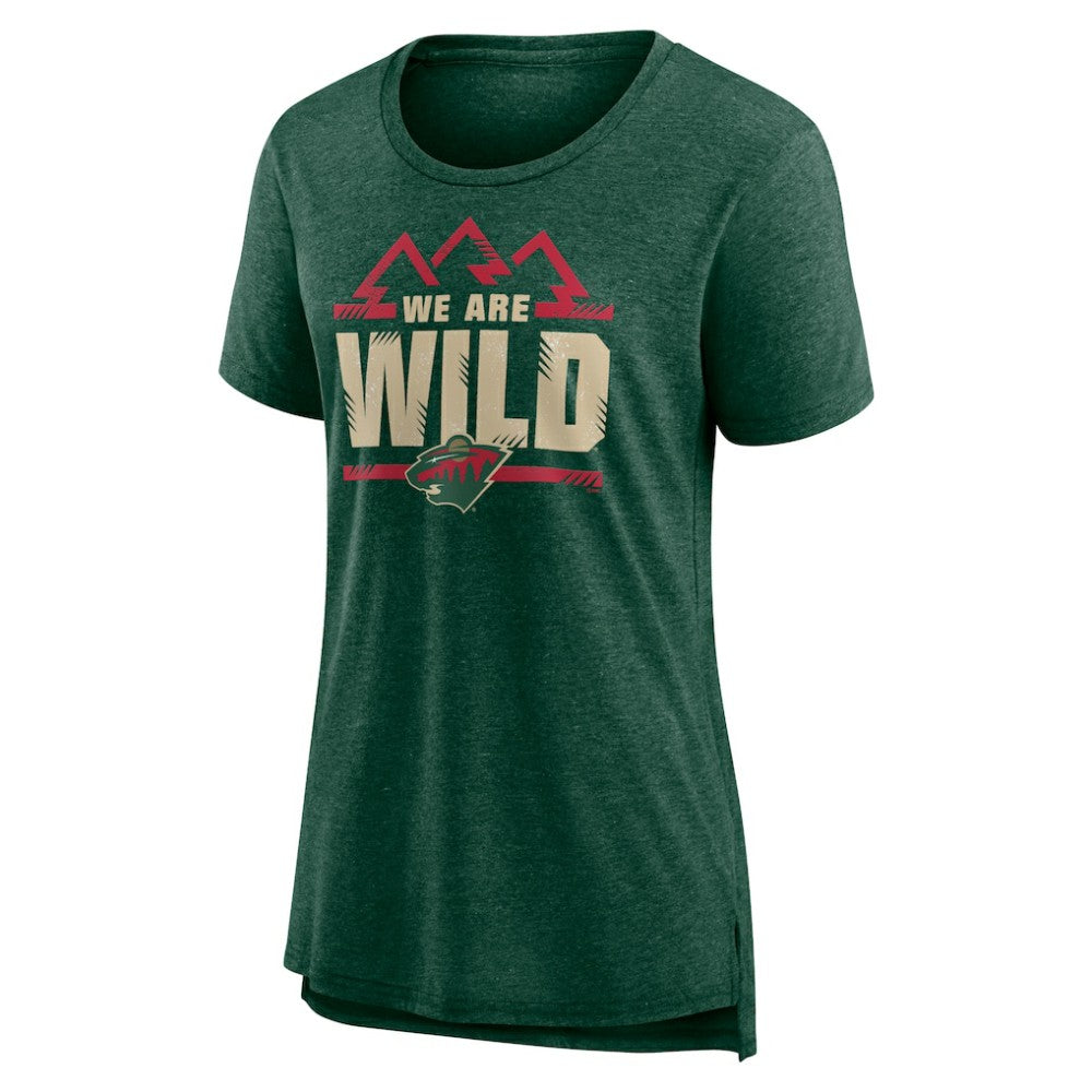 NHL Green Minnesota Wild Women's Shout Out Tri-Blend T-Shirt