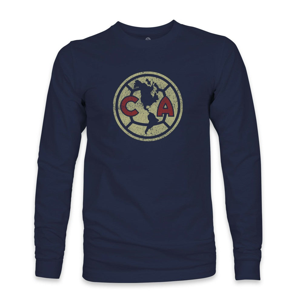 Club America 1863FC Color Badge Long Sleeve T-Shirt -  Navy