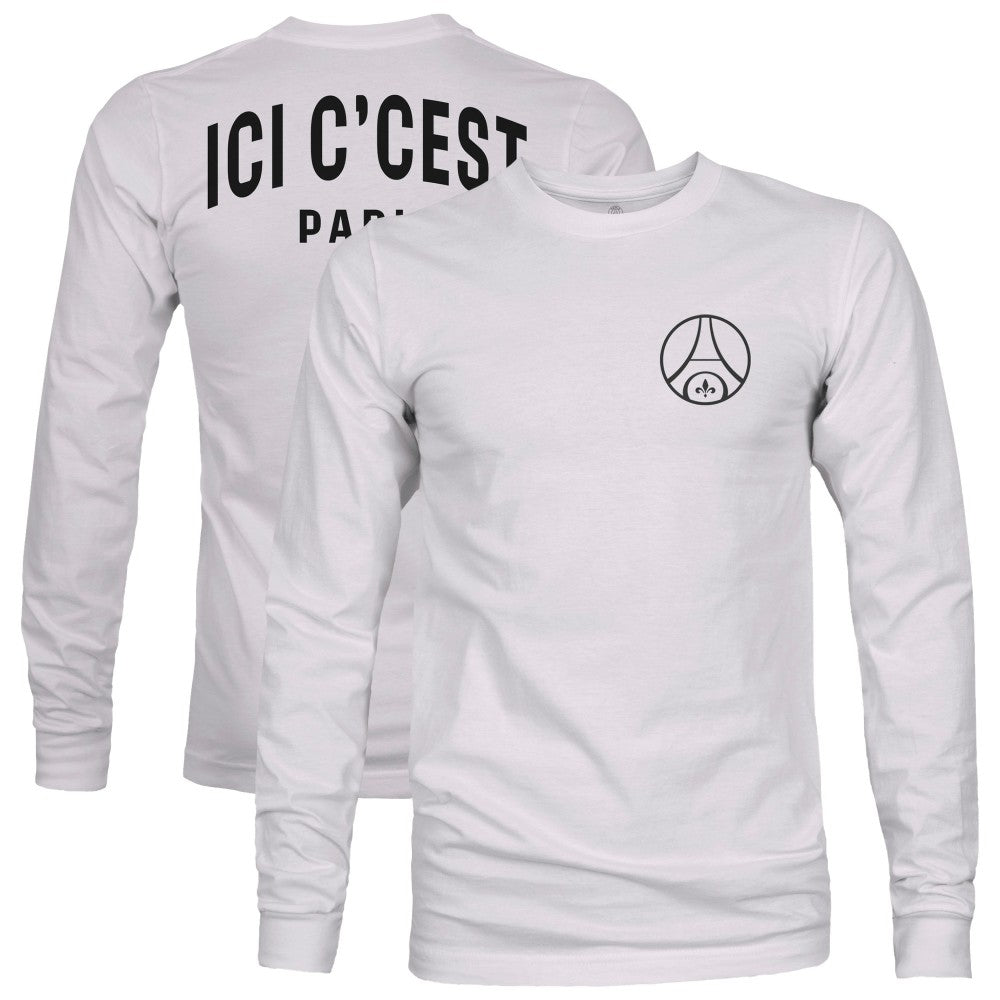 Paris Saint-Germain 1863FC Back Team Arch Long Sleeve T-Shirt -  Gray