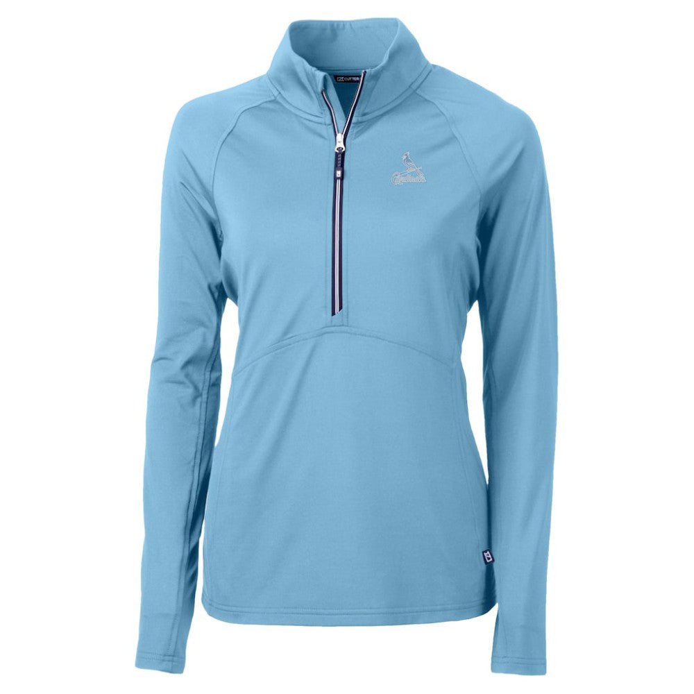 MLB St. Louis Cardinals Cutter & Buck Women's Raglan Adapt Eco Knit Stretch Recycled Half-Zip Top