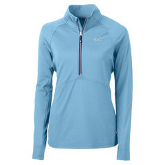 MLB Philadelphia Phillies Cutter & Buck Women's Raglan Adapt Eco Knit Stretch Recycled Half-Zip Top