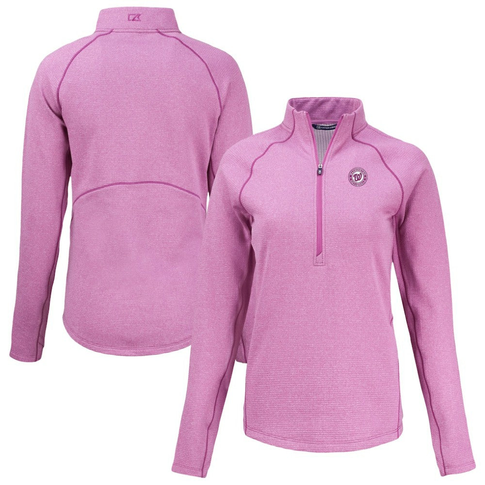MLB Washington Nationals Cutter & Buck Women's Peshastin Eco Fleece Recycled Half-Zip Jacket