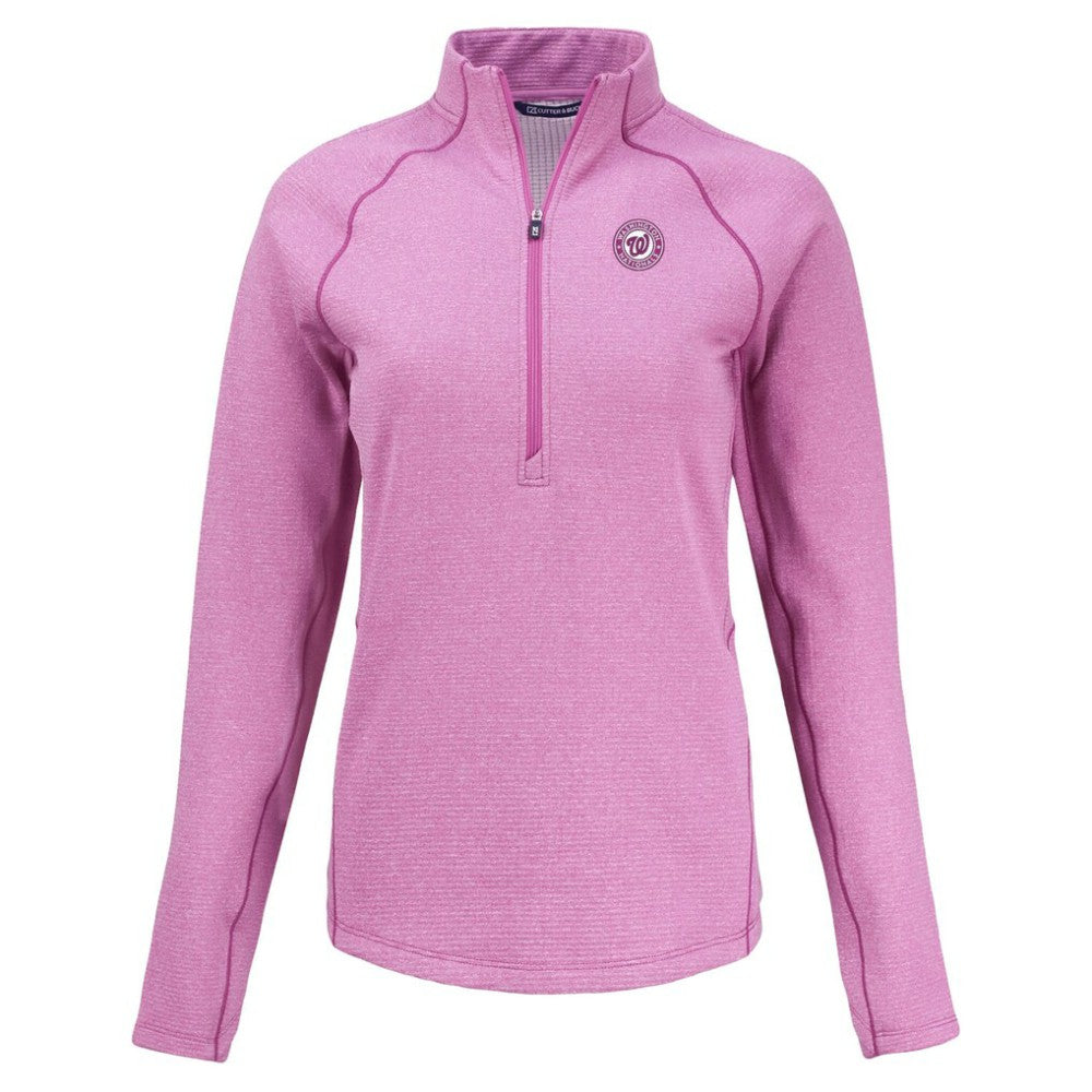 MLB Washington Nationals Cutter & Buck Women's Peshastin Eco Fleece Recycled Half-Zip Jacket