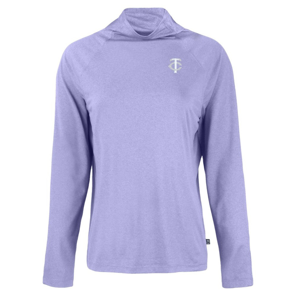 MLB Minnesota Twins Cutter & Buck Women's Coastline Epic Comfort Eco Recycled Funnel Neck Pullover Top