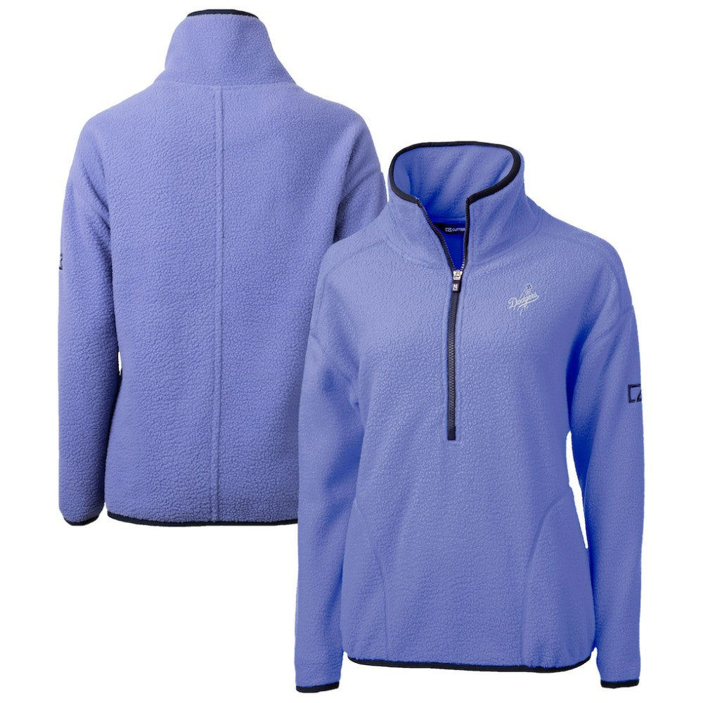 MLB Los Angeles Dodgers Cutter & Buck Women's Cascade Eco Fleece Half-Zip Jacket