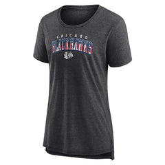 NHL Gray Chicago Blackhawks Women's Proud Tri-Blend T-Shirt