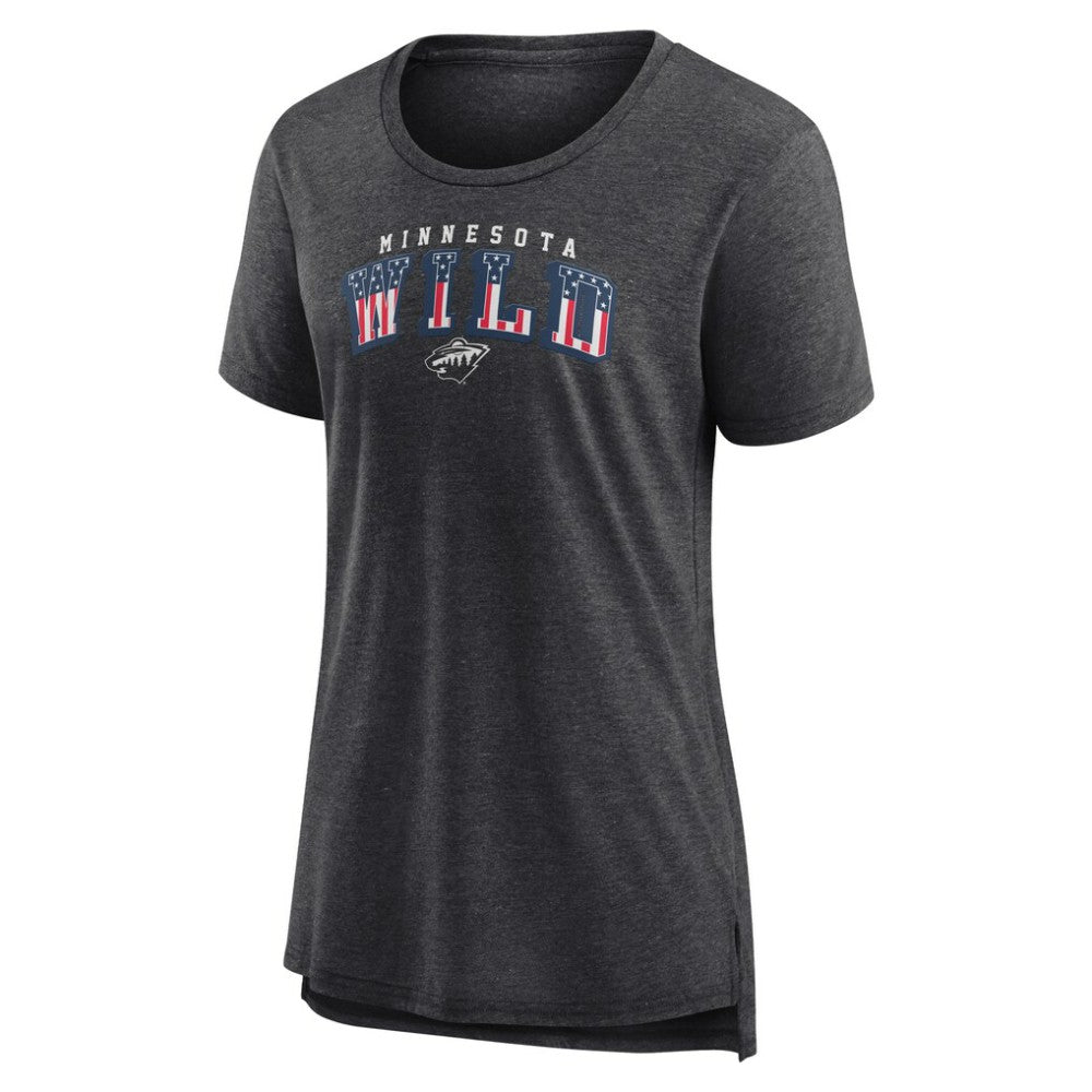 NHL Gray Minnesota Wild Women's Proud Tri-Blend T-Shirt