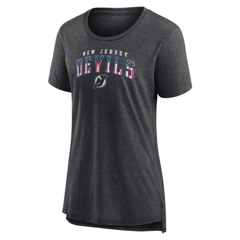 NHL Gray New Jersey Devils Women's Proud Tri-Blend T-Shirt