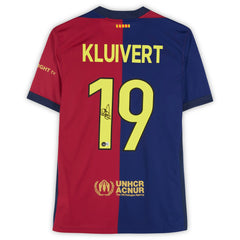 Patrick Kluivert Barcelona Autographed 2024-25 Red/Blue Home Jersey - Fanatics BAS